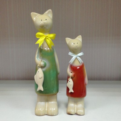 Статуэтка Котики с рыбой